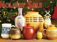Holiday Pottery Sale flyer - ceramic jugs and vases