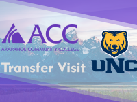 Graphic containing the ACC logo and the University of Northern Colorado logo indicating a transfer visit event.