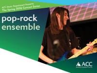 pop rock concert flyer - acc logo - student playing guitar