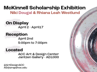 The First Annual McKinnell Ceramics Scholarship Exhibition flyer