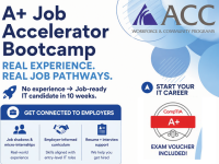 A+ Job Accelerator Bootcamp flyer
