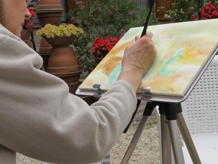 A student painting in Umbria - Italy 2014