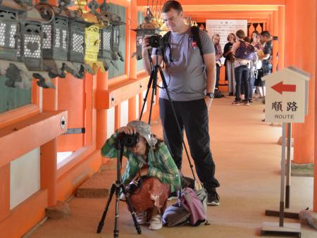 Photography students setting up for a photo session Japan 2018