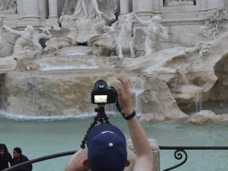 Students photograph the Trevi Fountain - Italy 2019