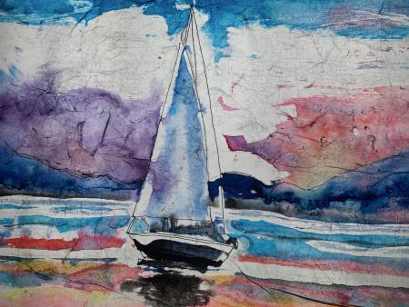 Sheryl A Hutchings - Sailing at Sunset