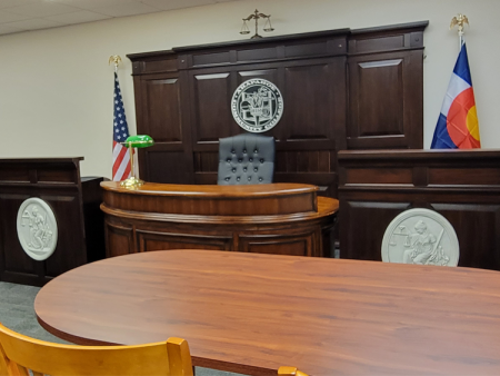 Arapahoe Community College mock courtroom at the Littleton Campus (Paralegal).