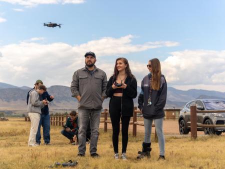 ACC Commercial Photography students practice with drones at Chatfield State Park in Littleton, Colorado.