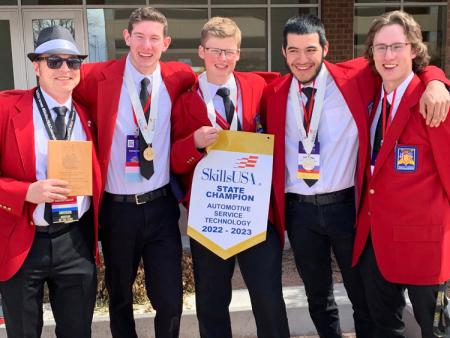 ACC Automotive Technology students pose with awards.