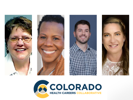 4 Colorado Health Careers Collaborative Academy instructors, Susan Falzone, Theilah Lindsay, Dan Marzullo, and Julia Porterfield