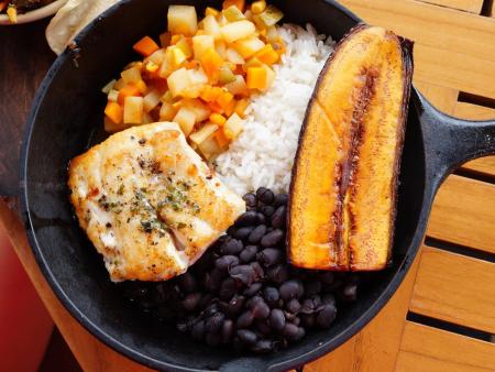 Food on a cast iron pan - Costa Rica