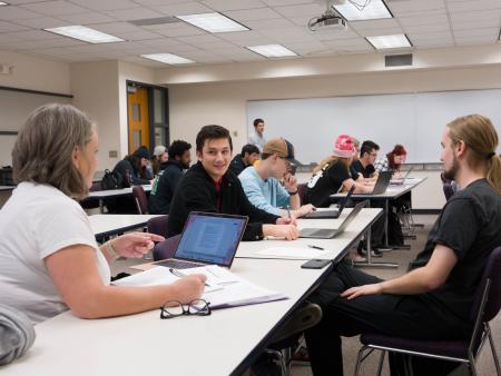 Students working together in philosophy class at ACC's Littleton Campus.