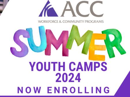 ACC Workforce & Community Programs logo - Summer Youth Camps 2024 - Now Enrolling