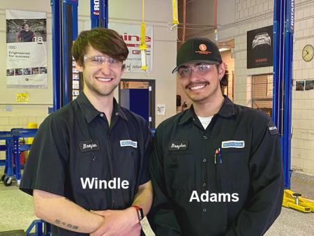 ACC Automotive Service Technology students Braydon Adams and Brayden Windle
