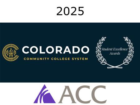 Colorado Community College System Student Excellence Awards graphic and ACC logo