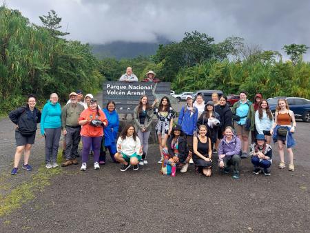 ACC students and faculty members pose for a group photo during a study abroad trip to Costa Rica.