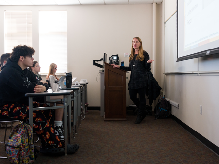 Students sitting in an ACC business class at the Littleton Campus.