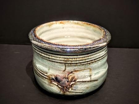 McKinnell, Jim - Crackled Teal Tenmoku Stamped Pot