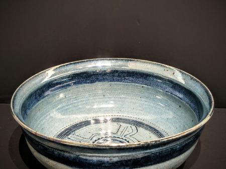 McKinnell, Jim - 6-footed Blue Stoneware Bowl