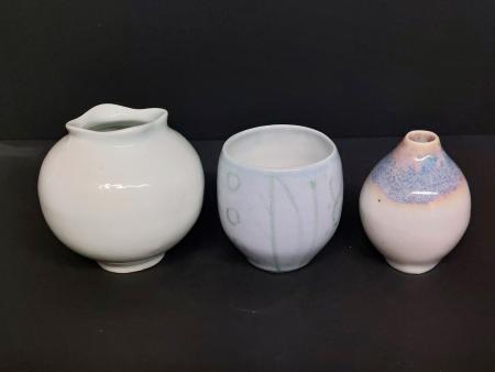 McKinnell, Nan - Left: Vase ID #42 Middle Mini Cup: ID # 41 Right: Mini Vase: ID # 43