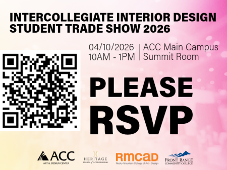 Interior Design Trade Show flyer with QR code to register 