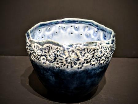 McKinnell, Nan -  Floral Porcelain Blue Laced Bowl 