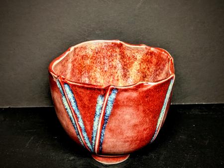 McKinnell, Nan - Porcelain Red and Blue Opalescent Vase