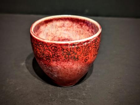 McKinnell, Nan - Red and Platinum Luster Votive 