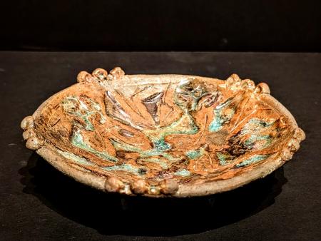 McKinnell, Nan - Rare Raku footed Plate