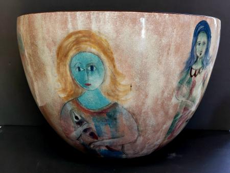 Pillin, Polia - Large Earthenware Hand Painted Bowl