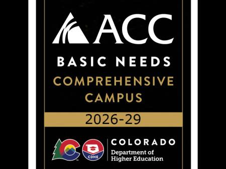 ACC logo - CDHE logo - Basic Needs Comprehensive Campus 2026-29