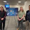 Pictured (left to right): Ian Seedorf, Alexandra Poland, and Dr. Jacob Johnson. Ian and Alexandra presented the poster on the Porphyrin Polymer Novel Dye-Sensitized Solar Cell.