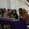 ACC Journalism Panel - Ryan Warner, host of Colorado Matters on Colorado Public Radio, Alison Berg, a reporter from Rocky Mountain PBS, McKenna Harford, reporter from Colorado Community News Media's Douglas County News-Press Reporter, Arapahoe Pinnacle editor-in-chief Lillian Fuglei, Elizabeth Hernandez, reporter from the Denver Post, Rylee Dunn, reporter from Colorado Community News Media's Arvada Press Reporter, and Thelma Grimes, Colorado Community News Media's South Metro newsroom editor. 