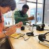 ACC students in the HIVE MakerSpace working on projects.