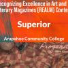 Progenitor 2024 Volume 59 cover with cats and yarn on checkered blanket under Recognizing Excellence in Art and Literary Magazines (REALM) Contest - Superior - Arapahoe Community College
