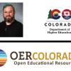 Photo of Mitch Cota, ACC Librarian, with Colorado Department of Higher Education and OER Colorado logos.