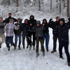 ACC Microbiology Honors Research Team posing for picture in the snow.