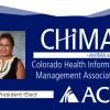ACC HIT/HIM Program Chair Christine Tomas, ACC logo, CHIMA logo