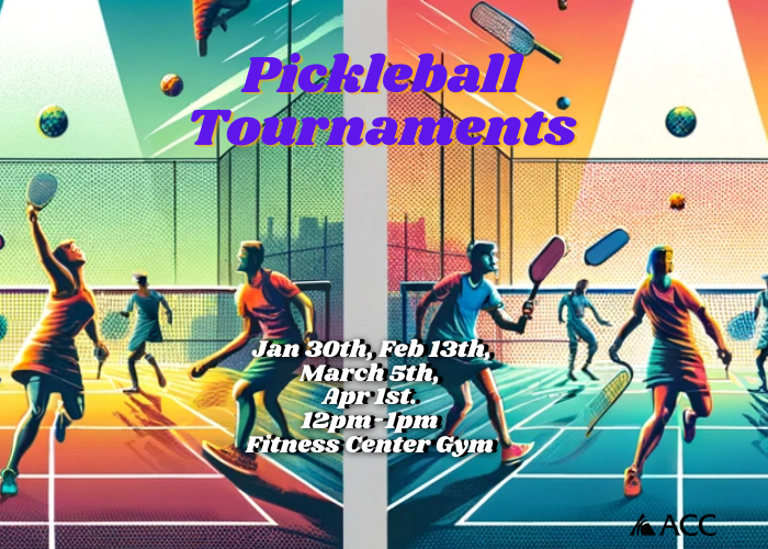 Pickleball Tournaments - Jan 30th, Feb 13th, March 5th, April 1st - 12-1pm | Fitness Center Gym