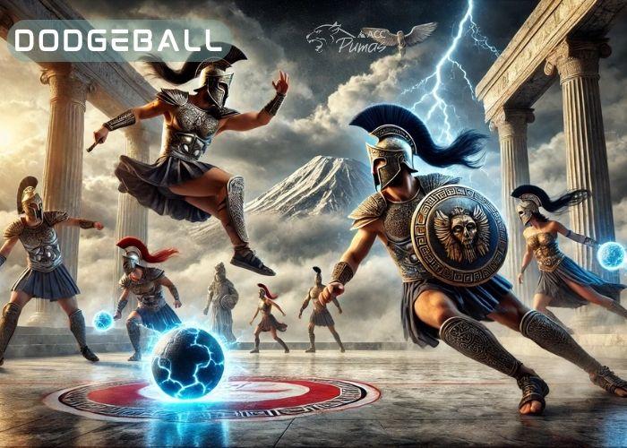 graphic of gladiators playing dodgeball