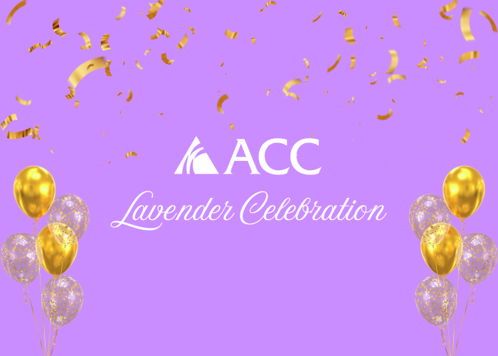 ACC logo on a lavender background - Lavender Celebration