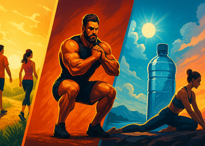 collage of people participating in fitness activities