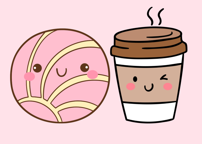 cartoon donut and coffee