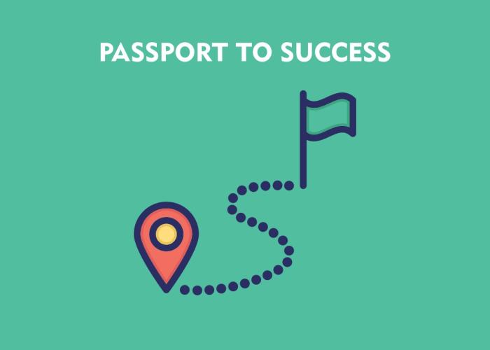Passport to Success - trail from starting point to flag
