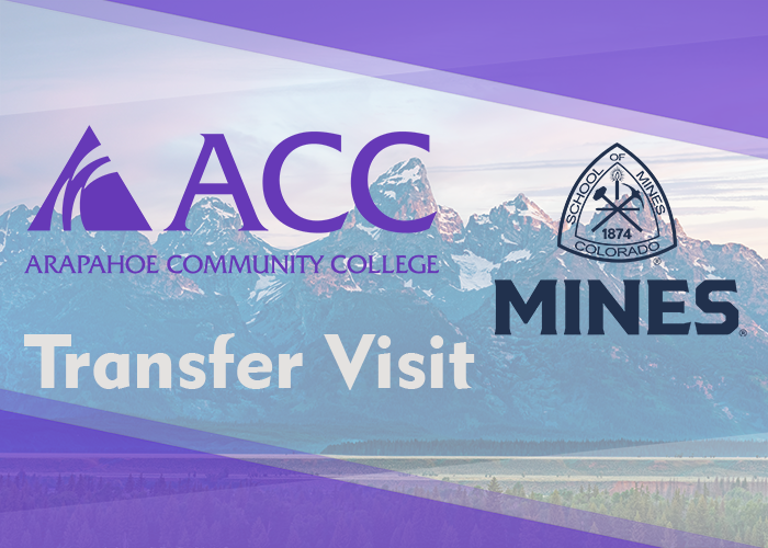 Graphic containing the ACC logo and the Colorado School of Mines logo indicating a transfer visit event.
