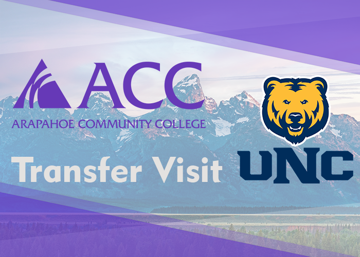 Graphic containing the ACC logo and the University of Northern Colorado logo indicating a transfer visit event.