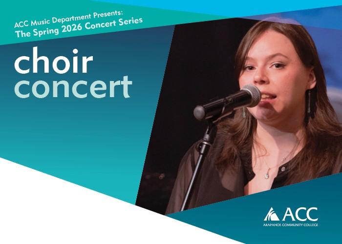 ACC student singing, ACC Choir Concert flyer - ACC logo