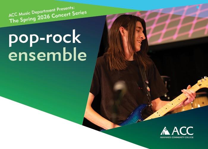 pop rock concert flyer - acc logo - student playing guitar