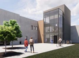 New entrance rendering of ACC Annex building remodel