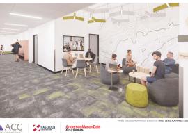 Rendering of 1st level northwest student lounge page in ACC Annex remodel