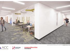 Rendering of nursing skills lounge - ACC Annex Remodel